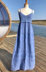 Cornflower Blue Linen Maxi Dress